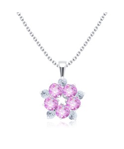 Beautiful Flowers Silver Necklace SPE-12
